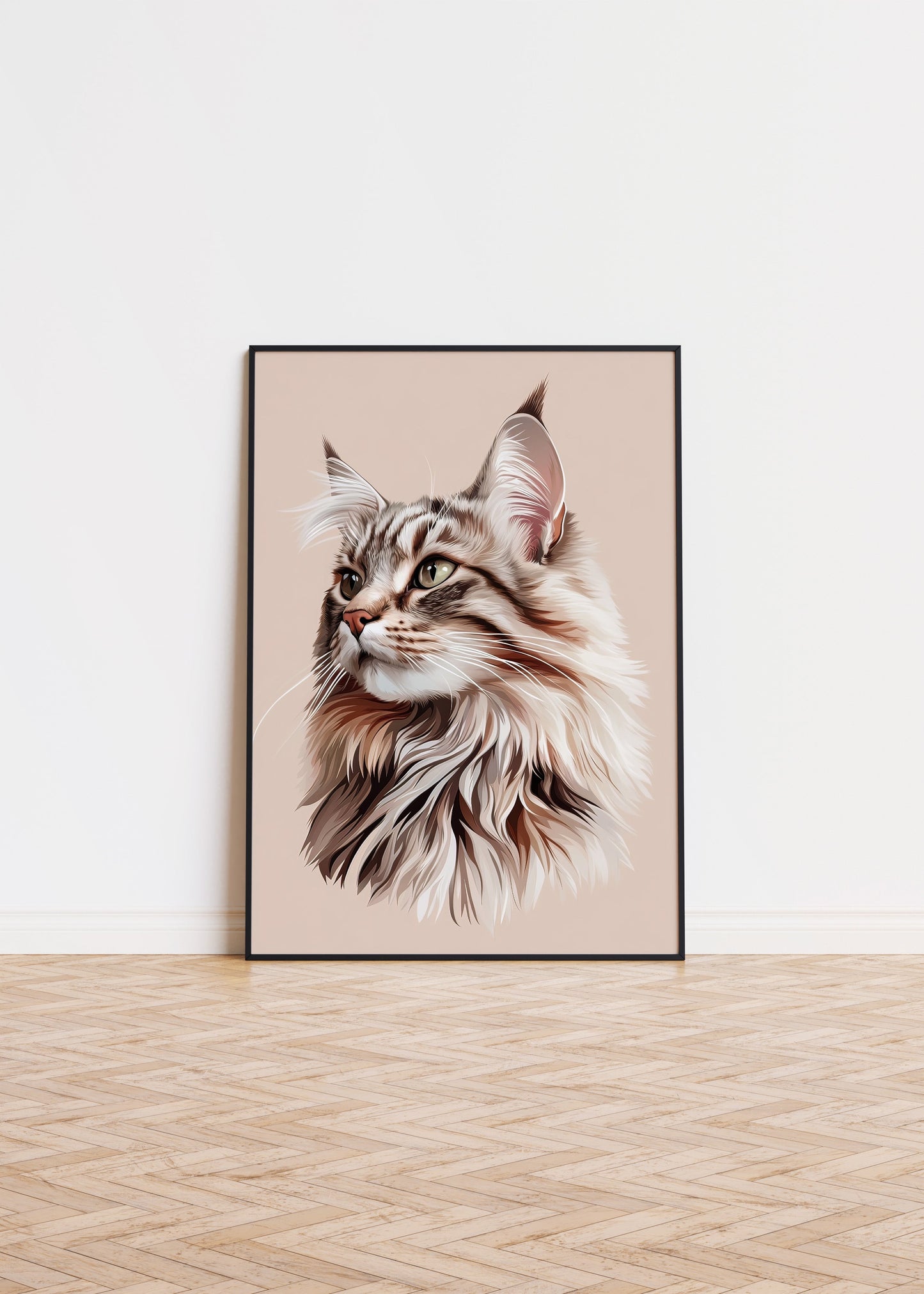 Illustration of a Maine Coon cat