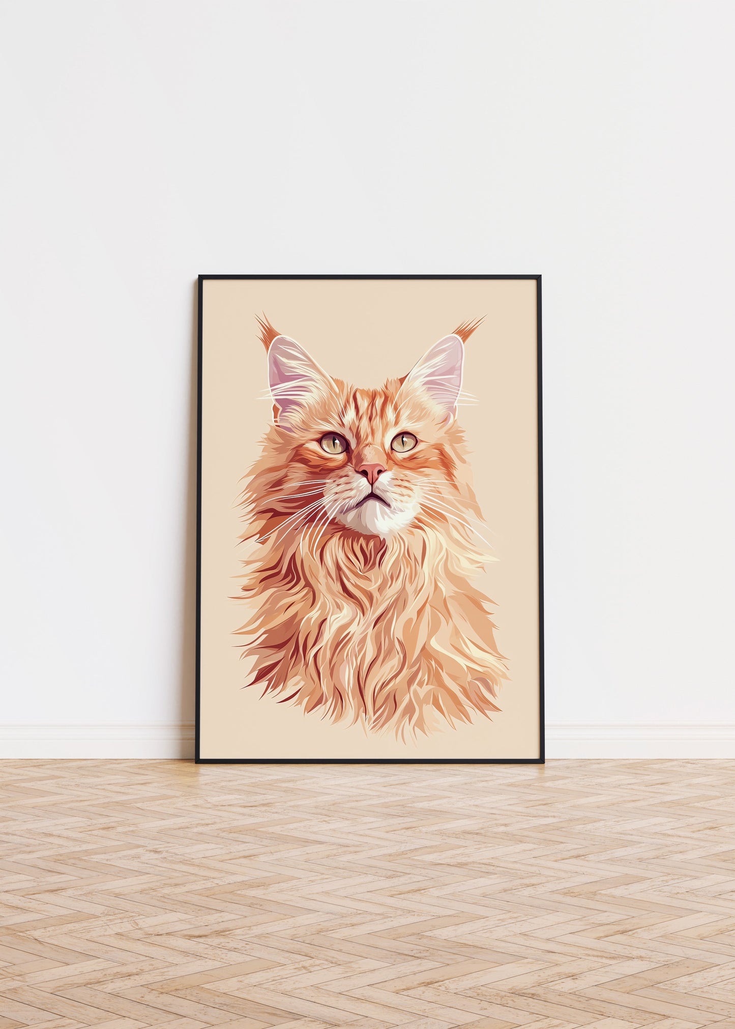Illustration of a Maine Coon cat 3