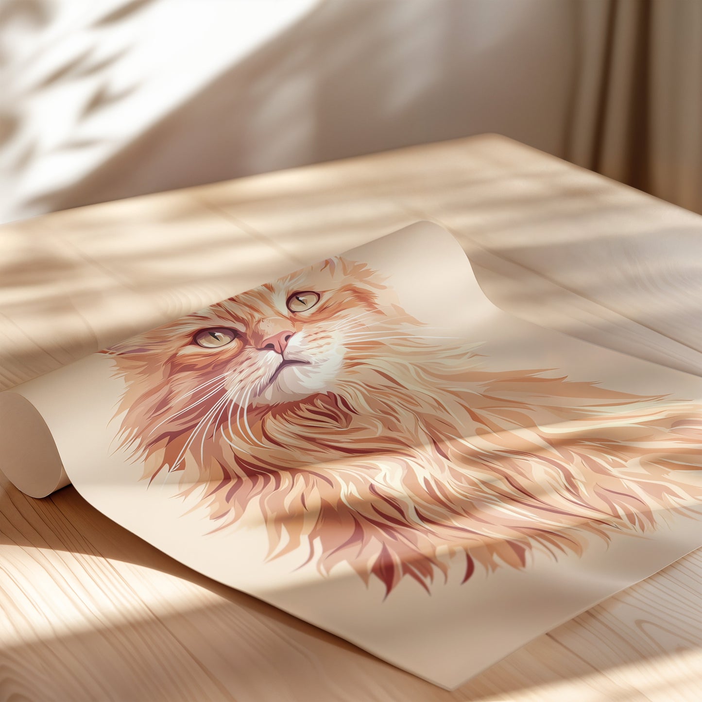Illustration of a Maine Coon cat 3
