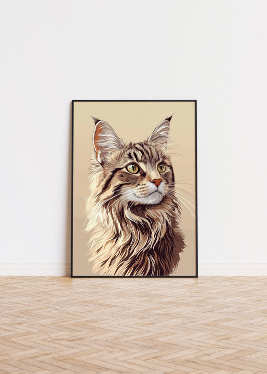 Illustration of a Maine Coon cat 4