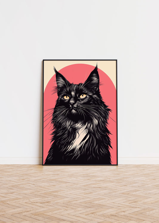 Illustration of a Maine Coon cat 5
