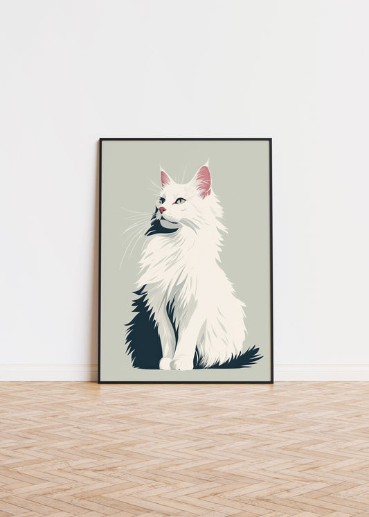 Illustration of a Norwegian Forest cat