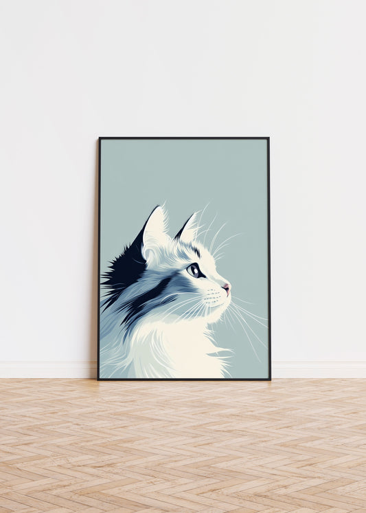 Illustration of a Norwegian Forest cat 3