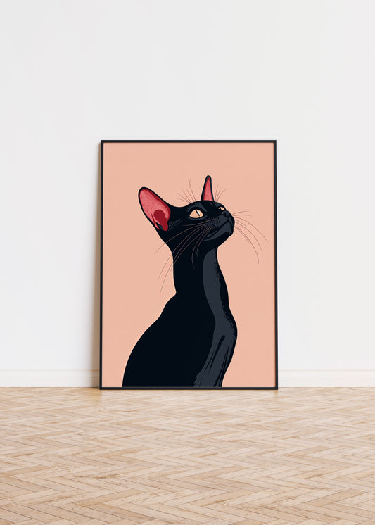 Illustration of a Oriental Shorthair cat 1