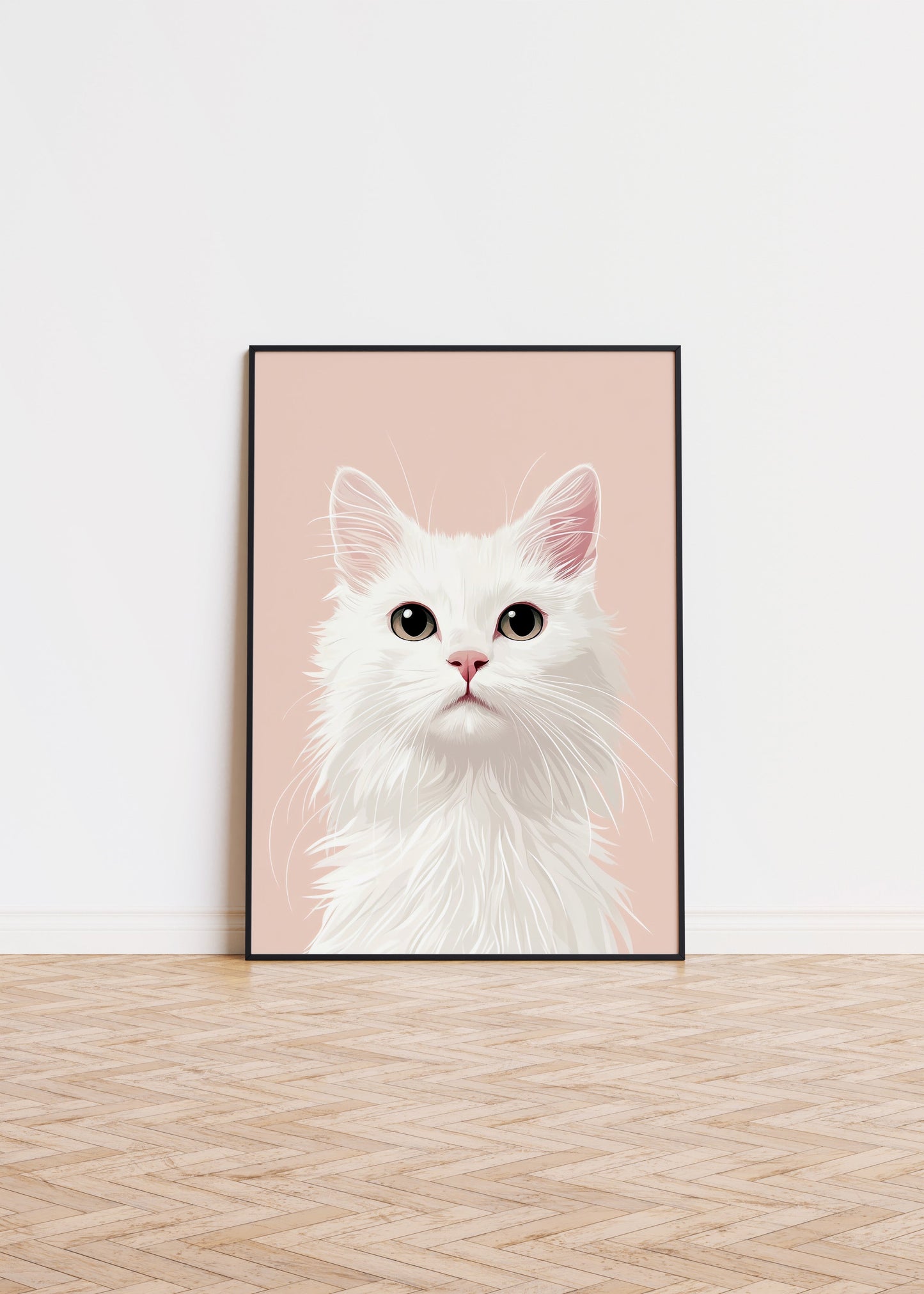Illustration of a Turkish Angora cat