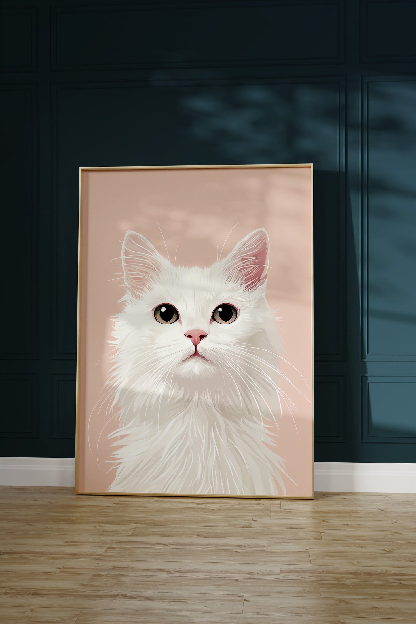 Illustration of a Turkish Angora cat