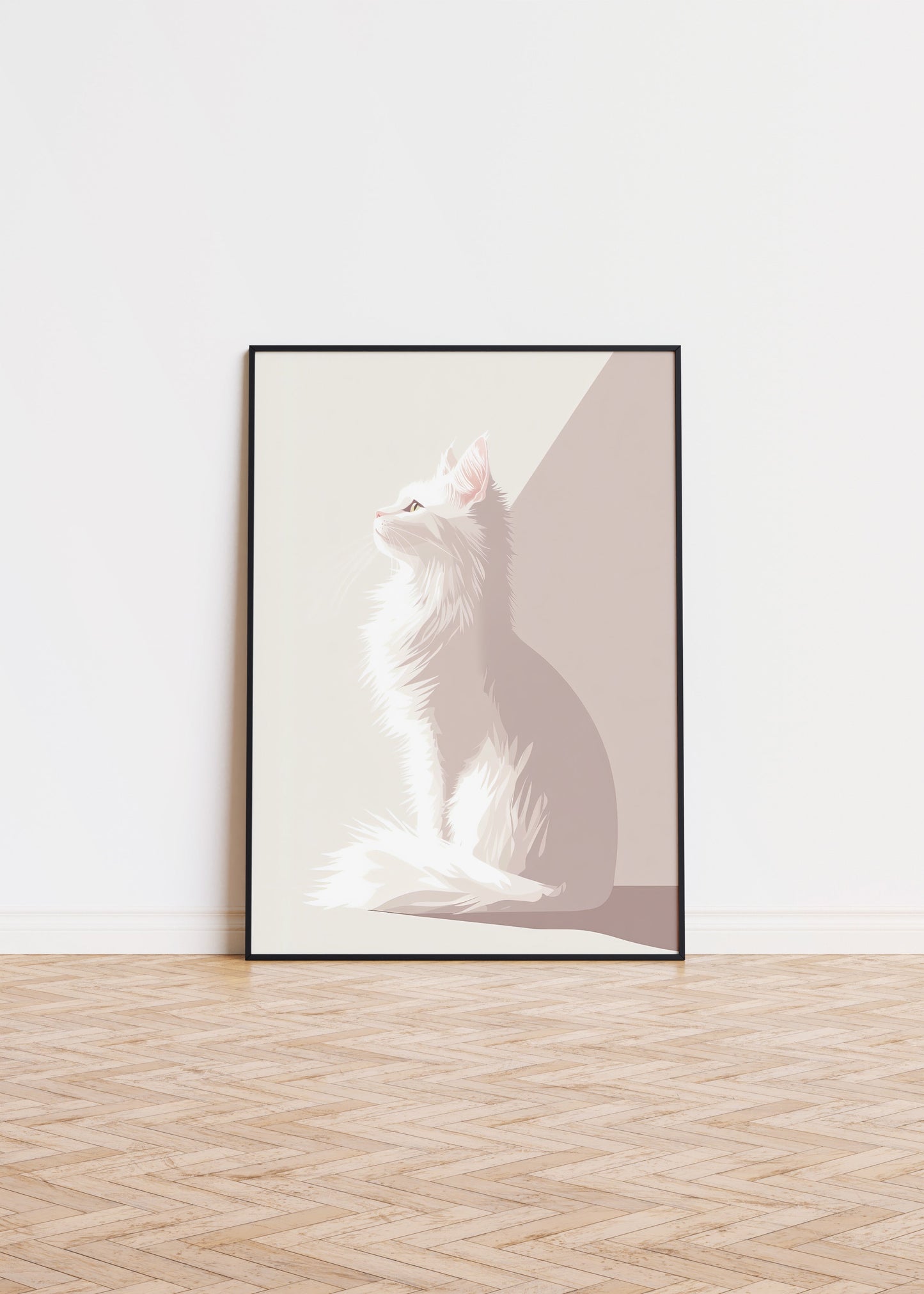 Illustration of a Turkish Angora cat 1