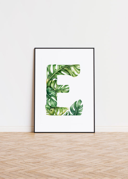 The Letter E formed by plants