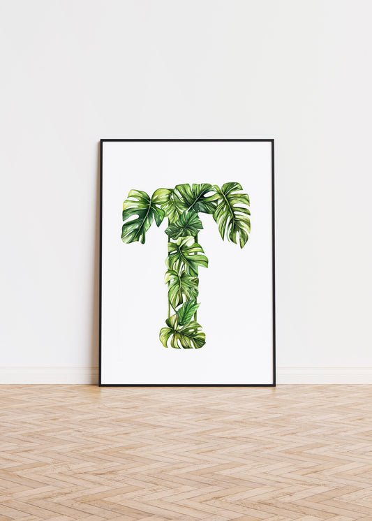 The Letter T formed by plants