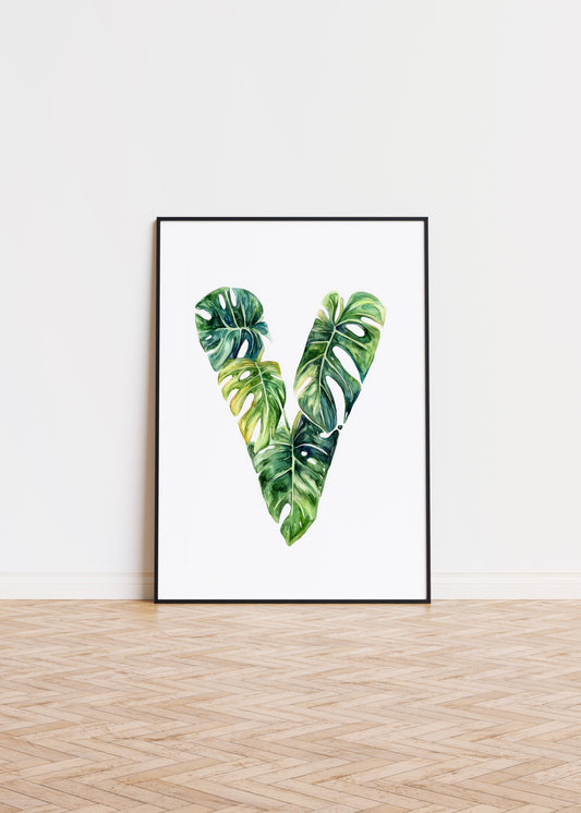 The Letter V formed by plants