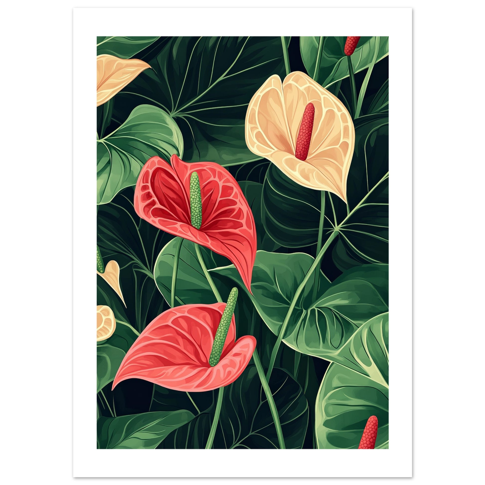 anthurium art Elegant Jugendstil Anthurium Art for Your Space – Posters One Hundred