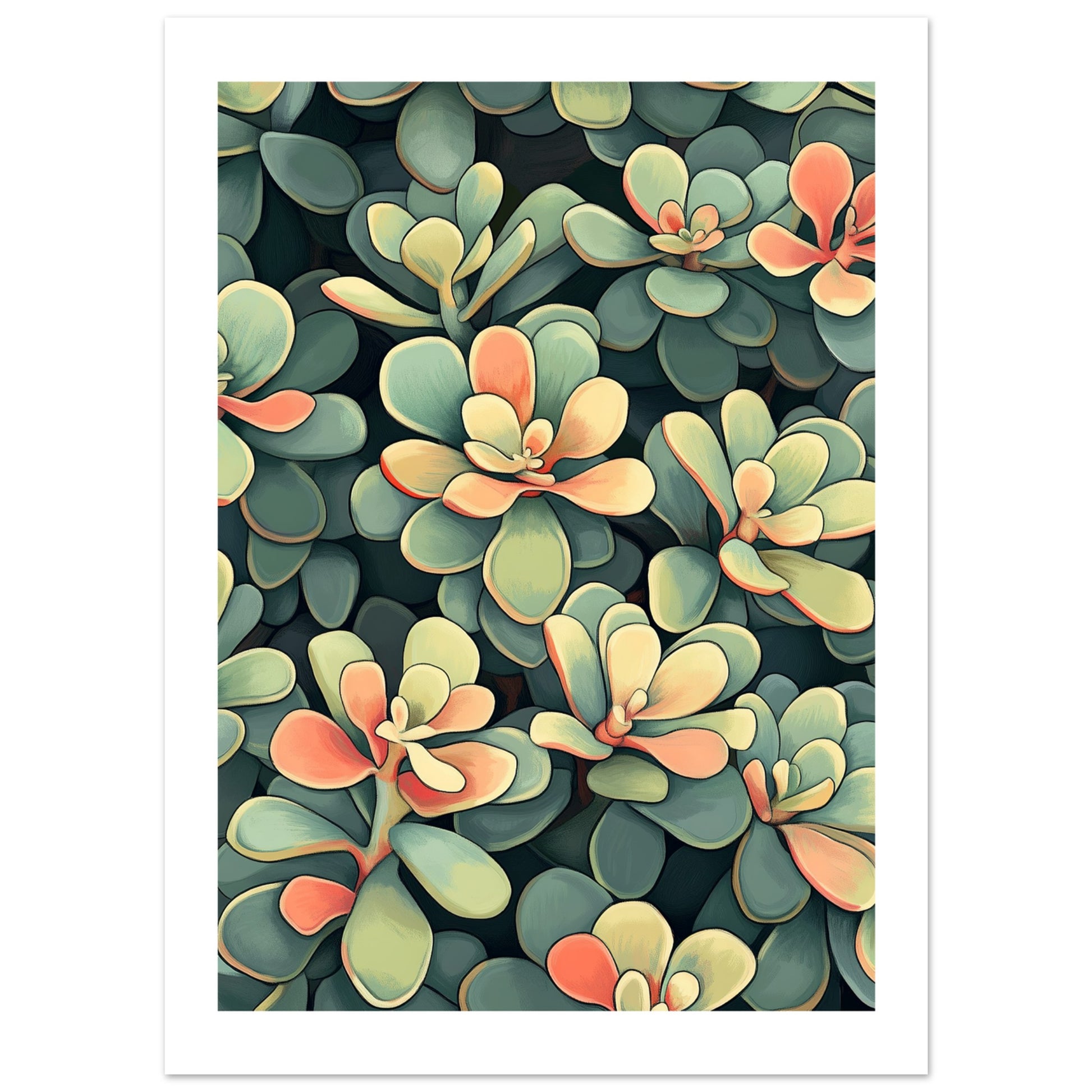 jade plant art Exquisite Jugendstil Jade Plant Art for Elegant Decor – Posters One Hundred