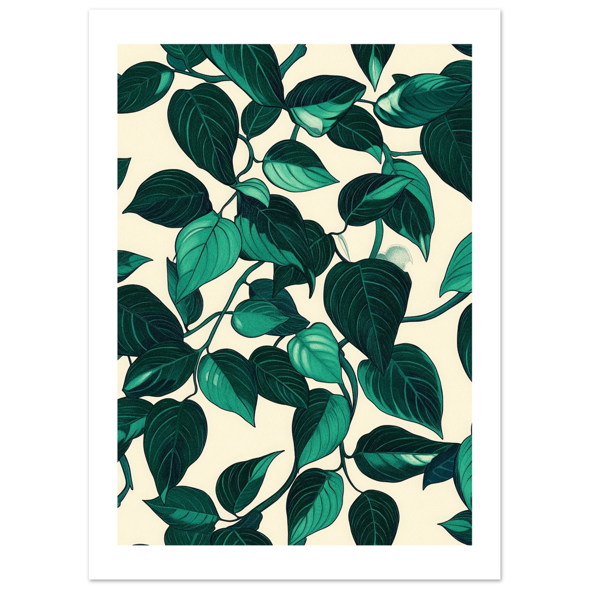 pothos painting Jugendstil Pothos Art: Elegance in Green and Gold – Posters One Hundred